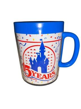 Vintage 1986 Mickey Walt Disney World 15th Anniversary Mug 15 Years Plastic Cup-